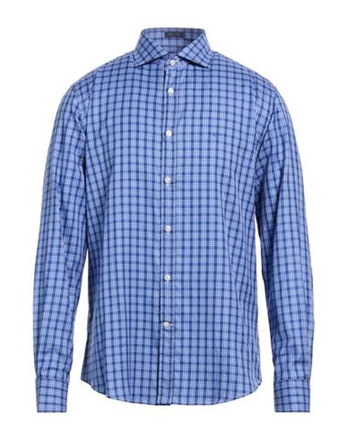 Man Shirt Azure Size 16 Cotton