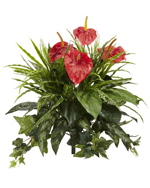 Set of 2 Mixed Anthurium Artificial Plants