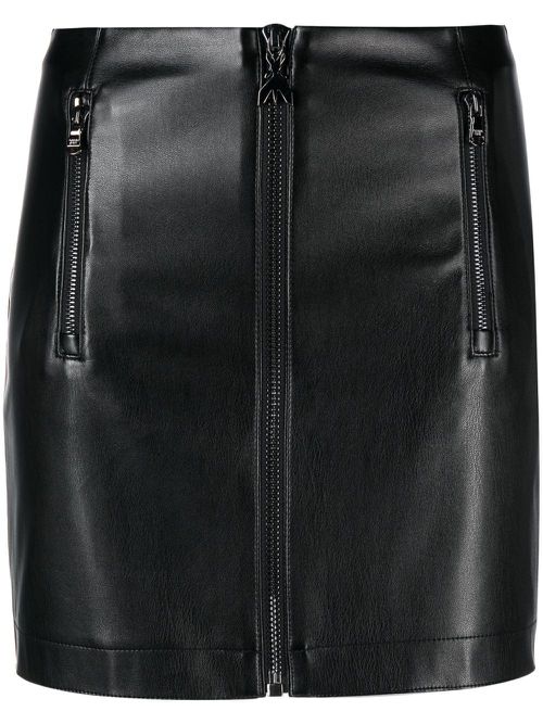 Patent zip-up miniskirt - Black