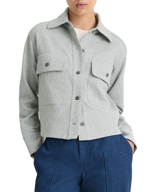Cropped Button Front Jacket