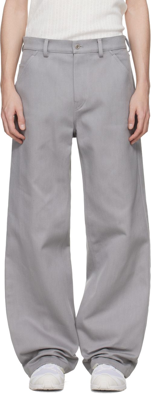 Gray Antique Gabardine Trousers