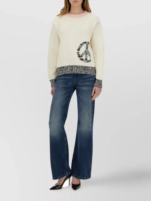 Moschino - knitwear with mesh and inlay pattern