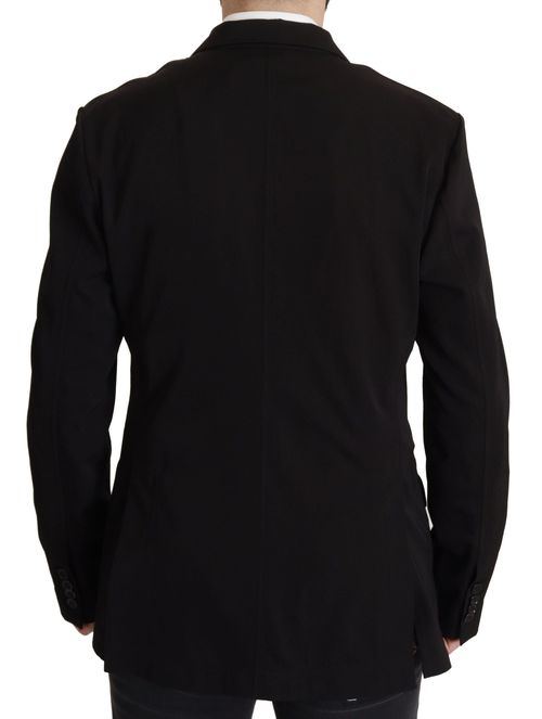 Virgin Wool Single Breasted Blazer — Black