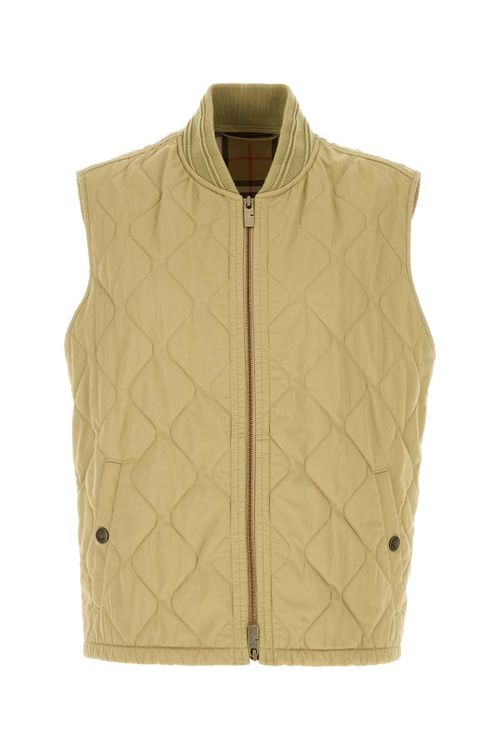 Quilted Cotton Gilet — Beige