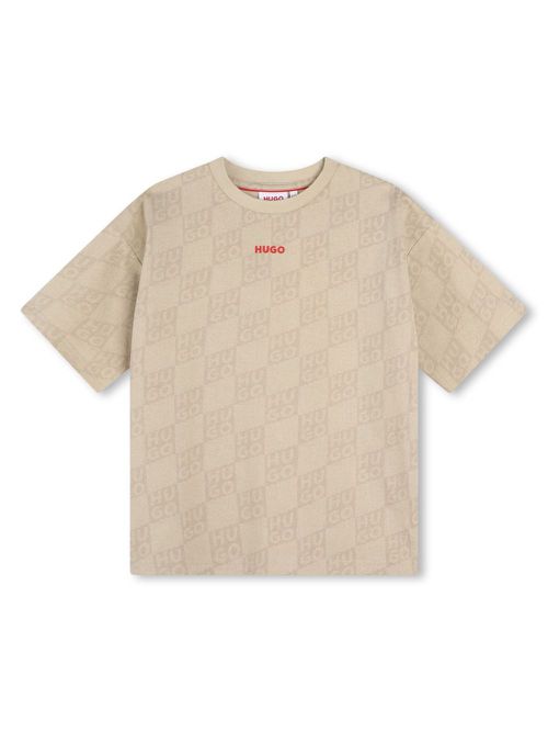 Monogram-print cotton T-shirt - Neutrals
