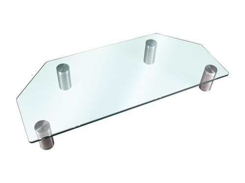 Workstream by Corner Multimedia Desktop Monitor Stand, Clear Glass