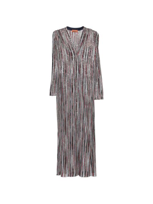 Striped long cardigan