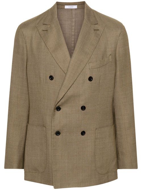 Patterned-jacquard suit jacket - Green
