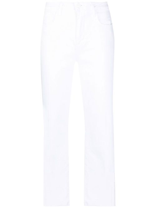 Cropped straight-leg jeans - White