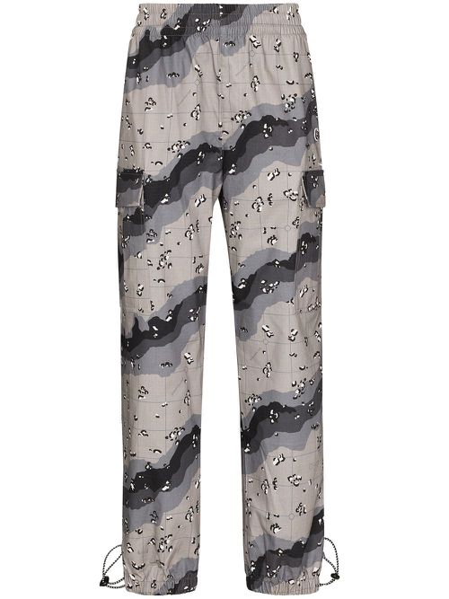 Camo straight-leg track pants - Brown