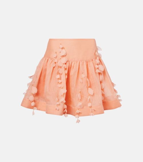 Dawning linen and silk miniskirt