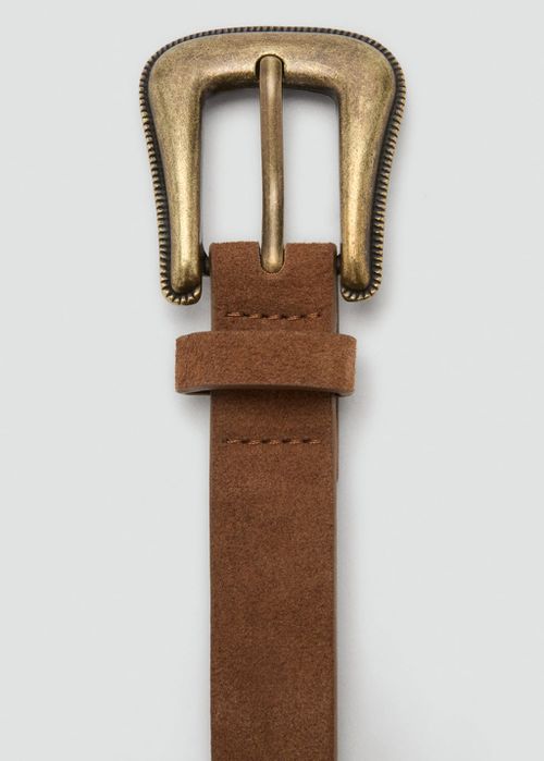 Studded leather belt medium brown - Kids - 