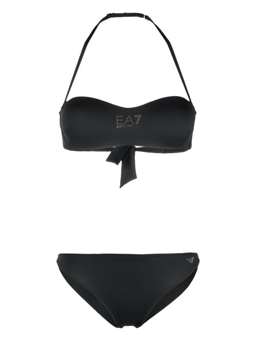 Logo-embellished bikini set - Black