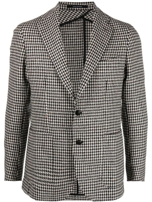Tagliatore houndstooth-print single-breasted blazer - Black
