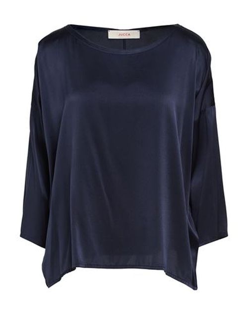 Woman Top Midnight blue Size 12 Silk, Elastane