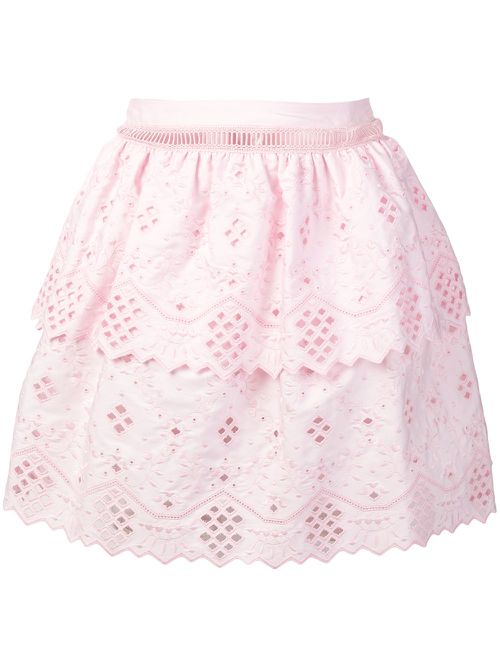 Embroidered mini skirt - Pink