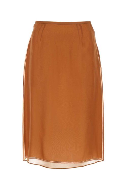 Double Layer Semi-sheer Midi Skirt
