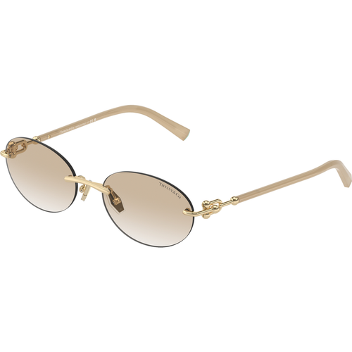 Tiffany Woman Tiffany TF3104D 617811 Sunglasses Metal Gold Grey Round Normal Shaded