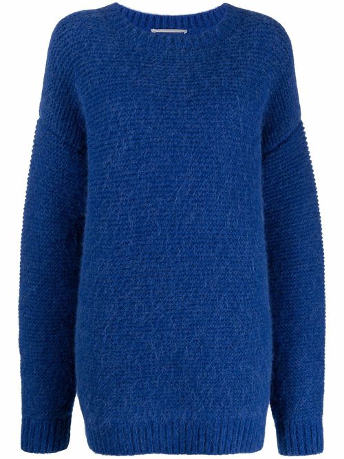 Oversized knitted jumper - Blue