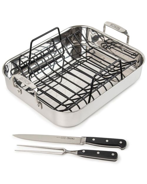 Stainless Steel Roasting Pan & Carving Set