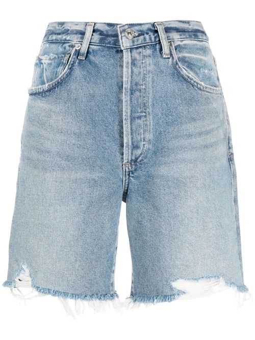 Raw-hem denim shorts - Blue