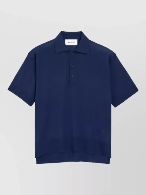 Ami Paris - polo collar t shirt heart embroidery