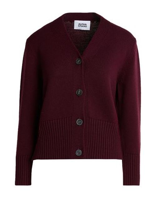 Woman Cardigan Burgundy Size 6 Merino Wool