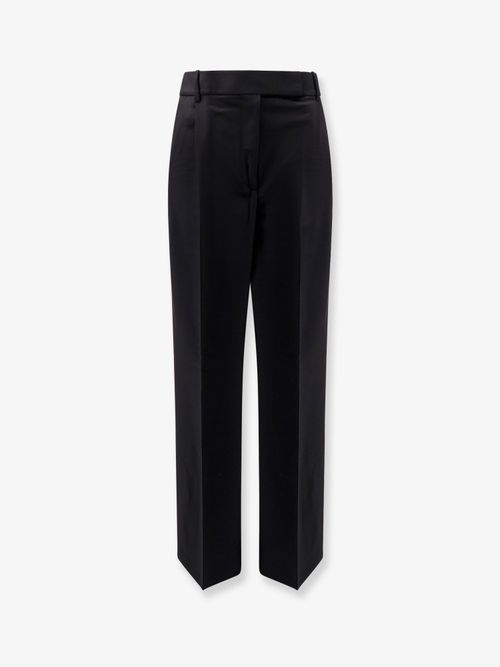 Virgin Wool Blend Trousers — Black