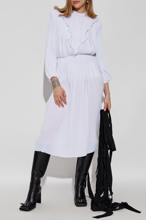 Balenciaga Pleated Dress, Women's, White