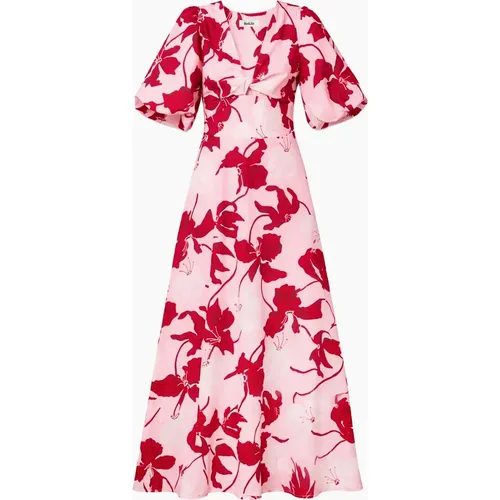 RO&ZO Women's Petite Mina Red And Pink Floral Dre