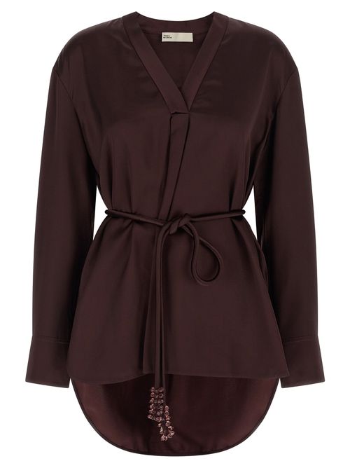Satin Blouse Shirt And Blouse Bordeaux