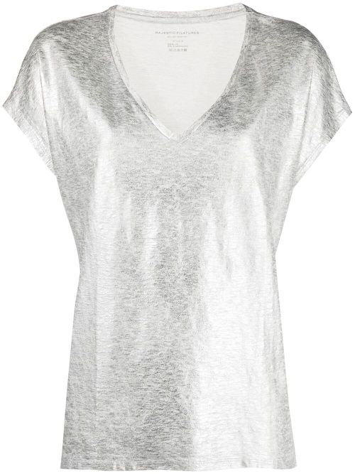 Majestic Filatures metallic T-shirt - Grey