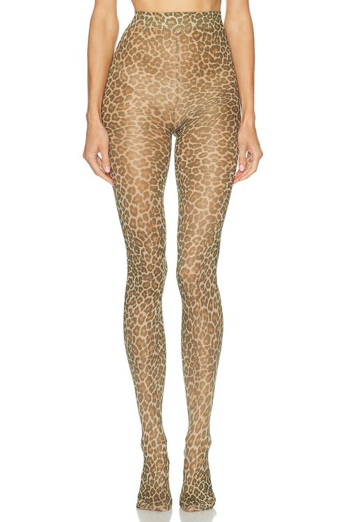 SWEDISH STOCKINGS Sofia Leo Tights in Mixed - Brown. L also in