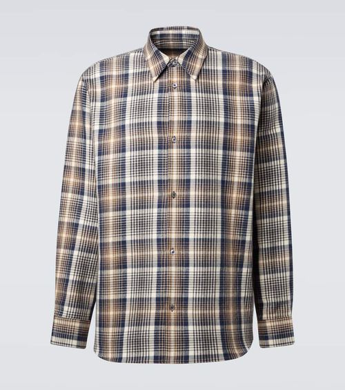 X Aaron Levine View checked cotton shirt