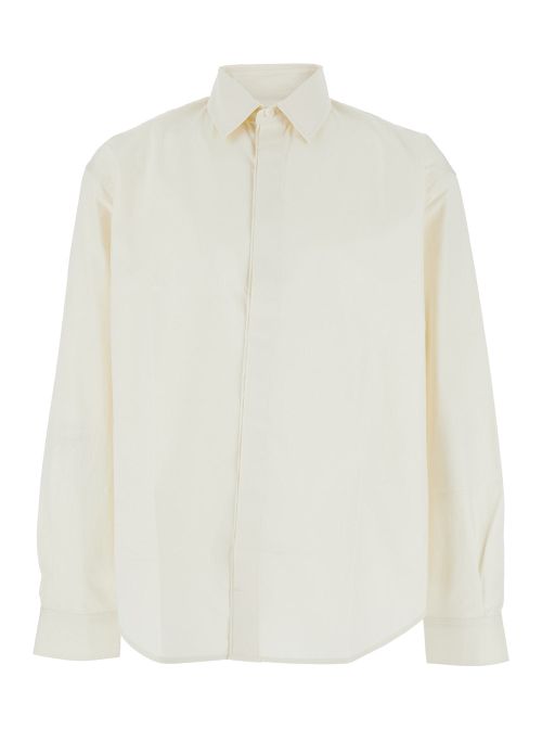 Maxi J Logo Cotton Shirt — White