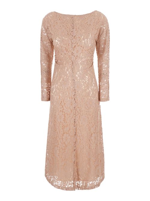 Lace-Sleeved Dress — Pink
