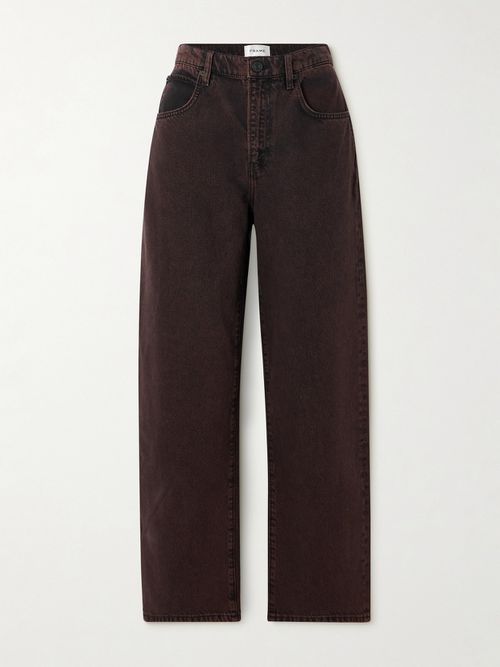 Long Barrel High-rise Wide-leg Jeans - Brown