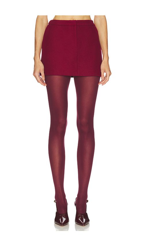 Line & Dot Noelia Mini Skirt in Burgundy. S. Also in L