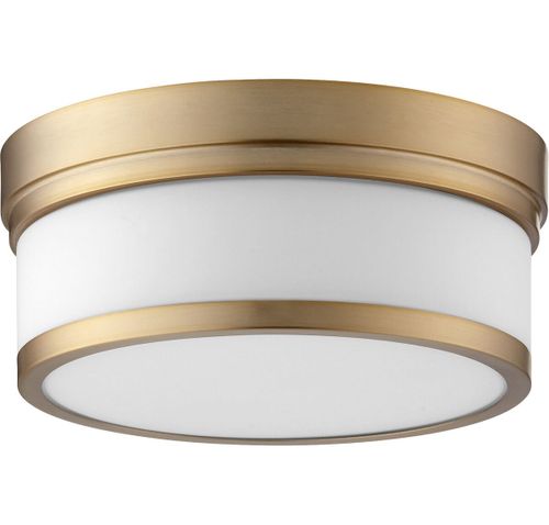 Quorum Celeste 2-Light 12" Ceiling Light in Aged Bra