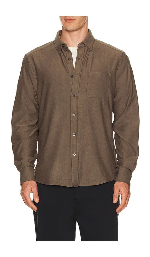 Rhone Work From Home Shirt in Brown. L. Also in M, S, XL/1X, XXL/2X