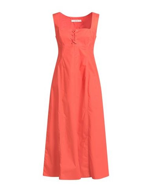 Woman Midi dress Tomato red Size 4 Cotton