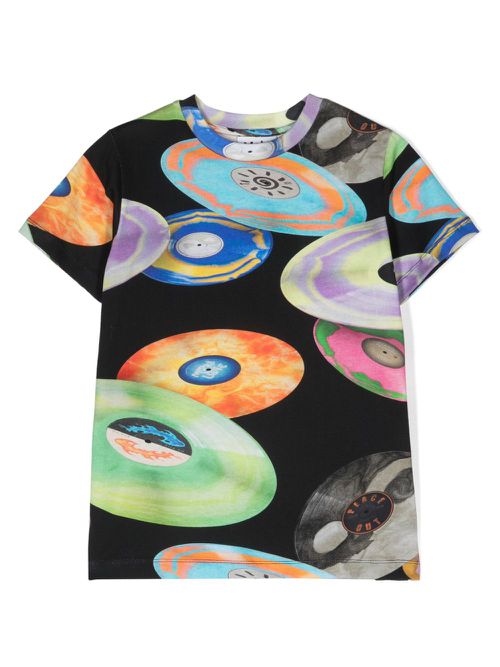 Ralphie record-print T-shirt - Black