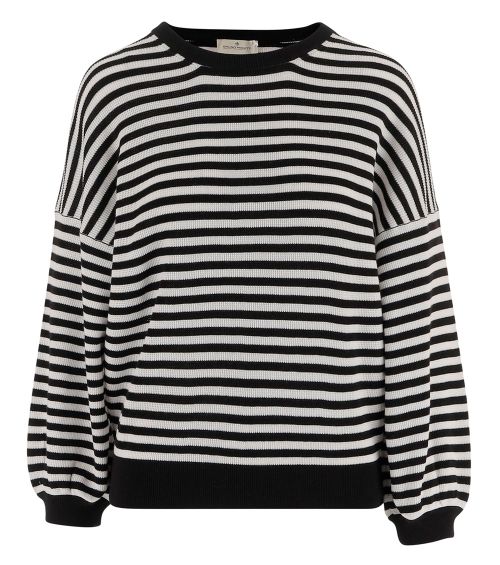 Black Stripes Round Neck Sweater