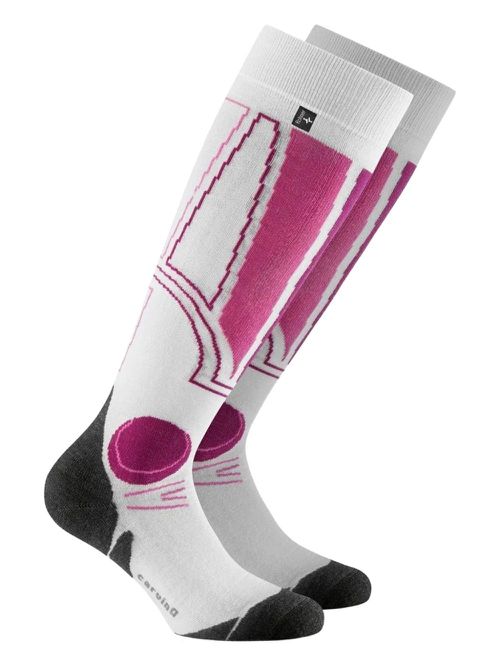 Graphic-pattern knee-high socks - White