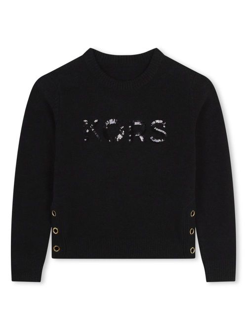 Sequin-logo jumper - Black