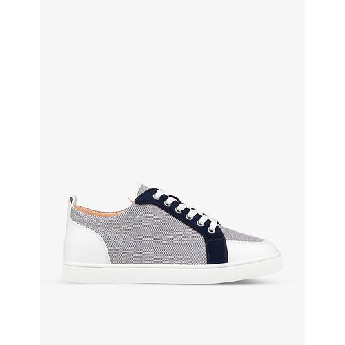 Mens Version Navy Rantulow Leather and Cotton Trainers