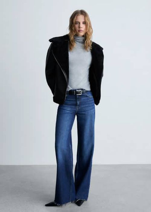 Jacket with shearling-effect lining black - Woman - 