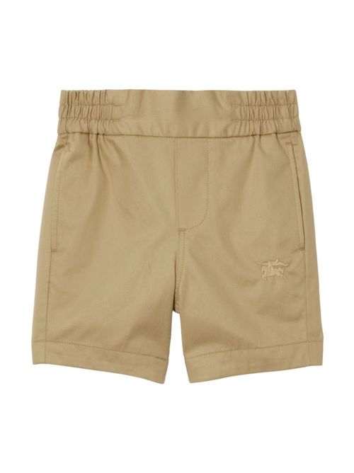 Equestrian Knight-embroidered cotton shorts - Neutrals