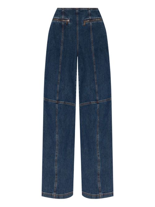 Pegaso-motif panelled jeans - Blue
