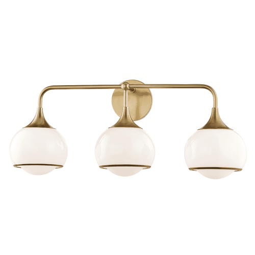 Aged Brass Three Light Bath and Vanity from the Reese Collection